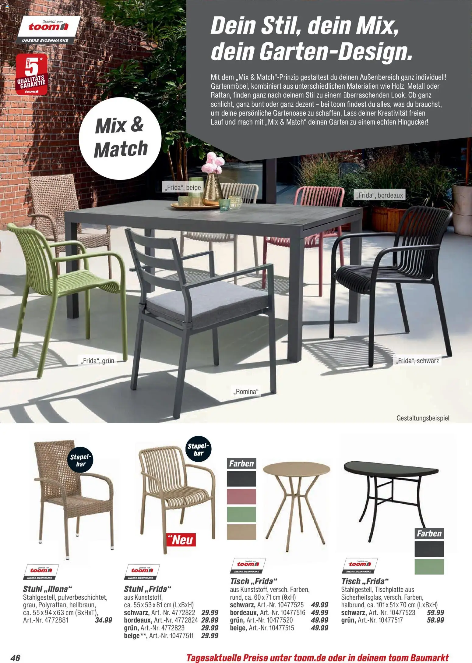 Toom Baumarkt  Gartenmöbel & Solar-Leuchten 2026 - Seite 46 - gültig ab 01.01.2026