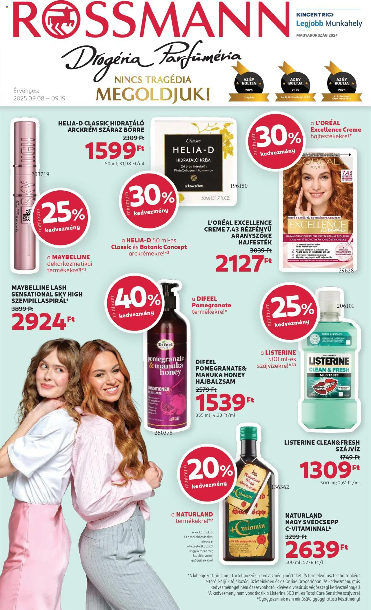 Rossmann Akciós újság - 1oldal - érvényes 2025.09.08.-tól