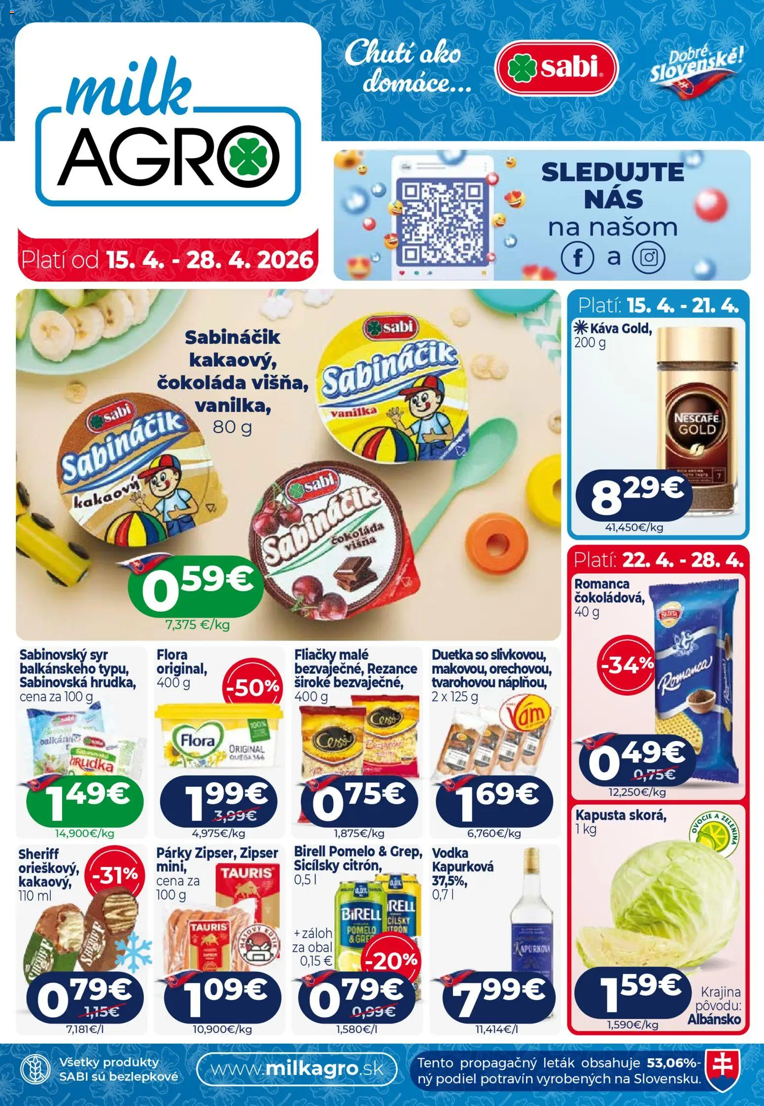 Milk Agro leták - strana 1- platný od 15.04.2026