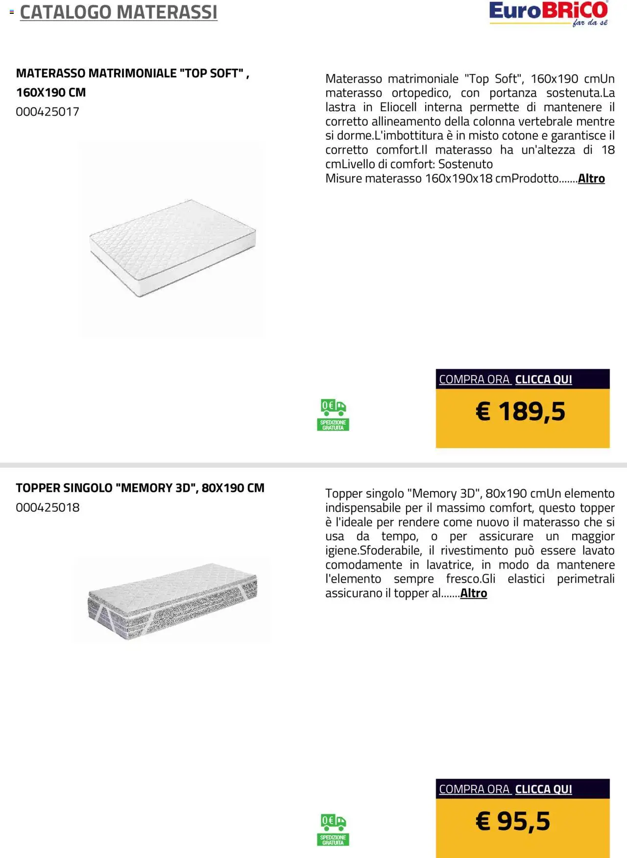 Eurobrico Materassi catalogo - pagina 13 - valido dal 23/07/2025