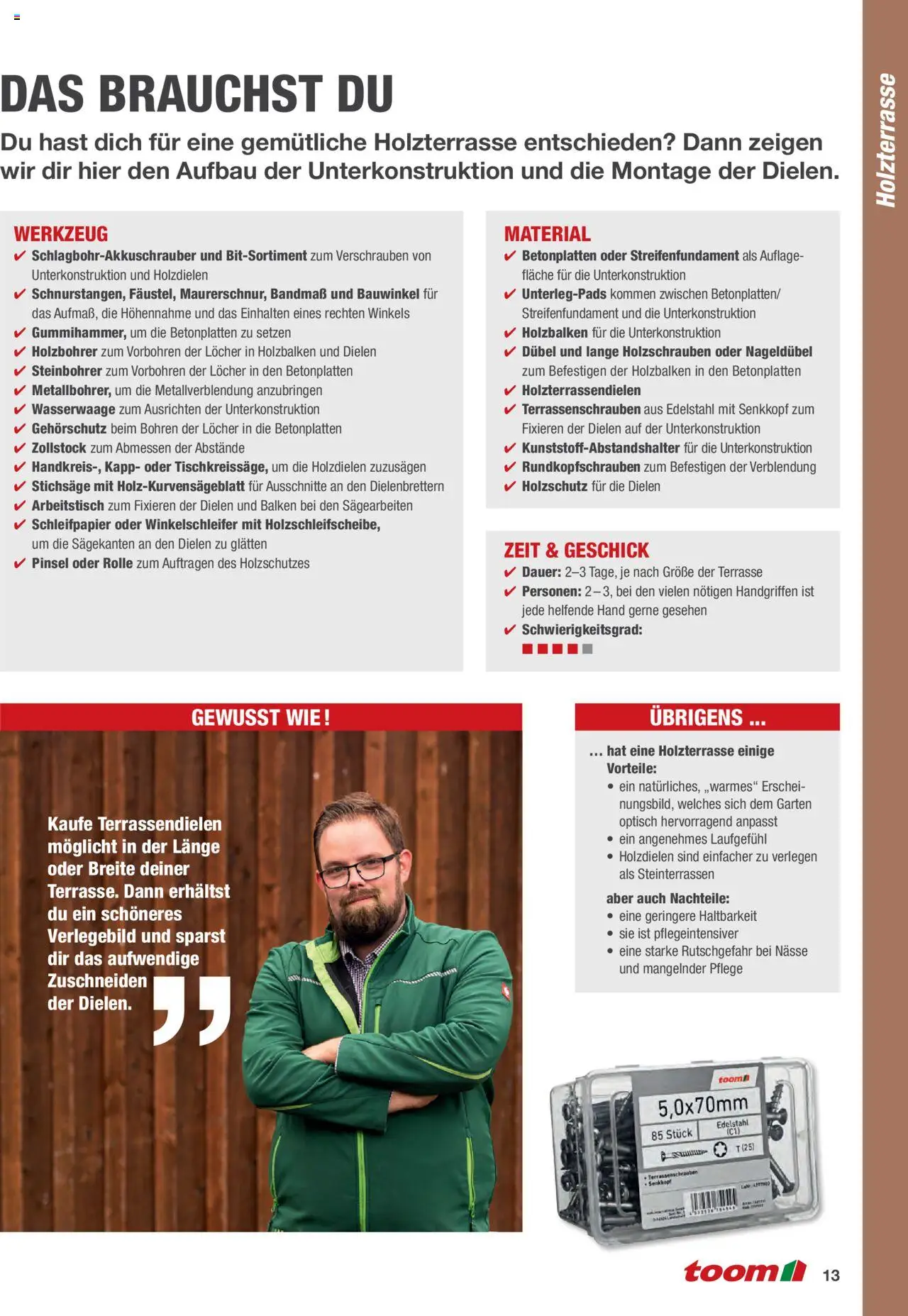 Toom Baumarkt Anleitung Terrasse bauen - Seite 13 - gültig ab 01.01.2024