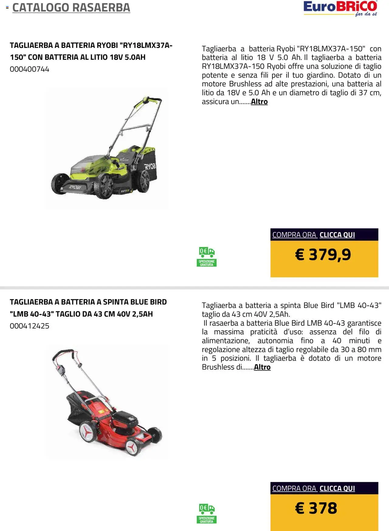 Eurobrico Rasaerba catalogo - pagina 29 - valido dal 23/07/2025