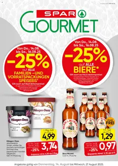 Vorschau SPAR Gourmet Flugblatt gültig ab 14.08.2025