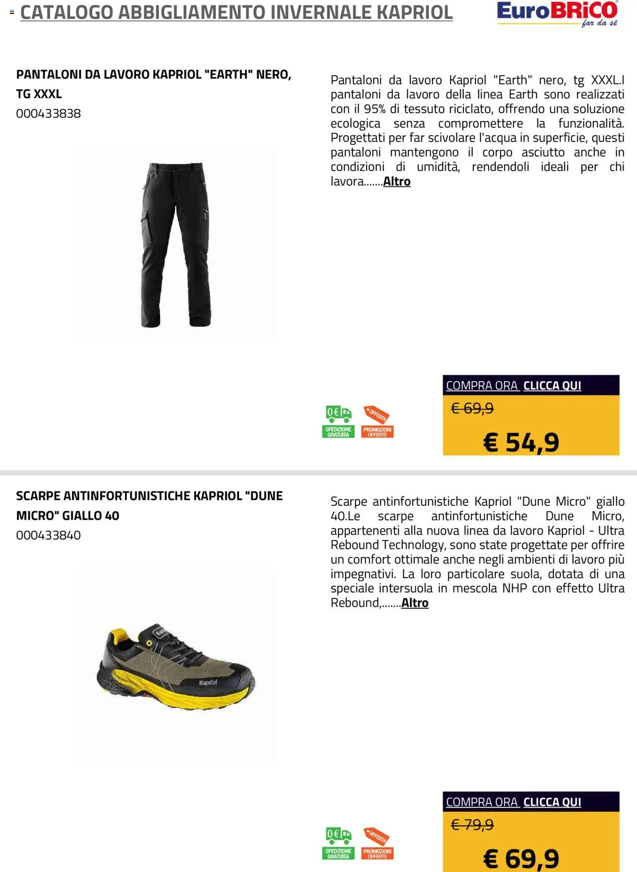 Eurobrico Abbigliamento Invernale Kapriol catalogo - pagina 28 - valido dal 23/07/2025