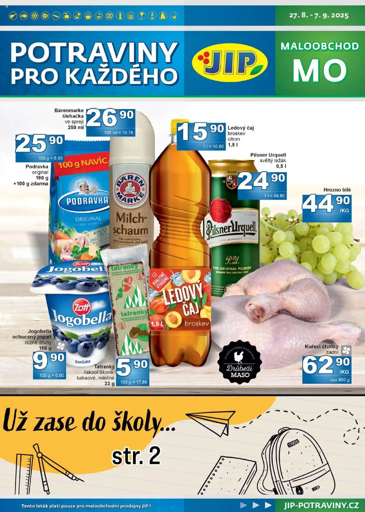 Jip leták - strana 1- platný od 27.08.2025