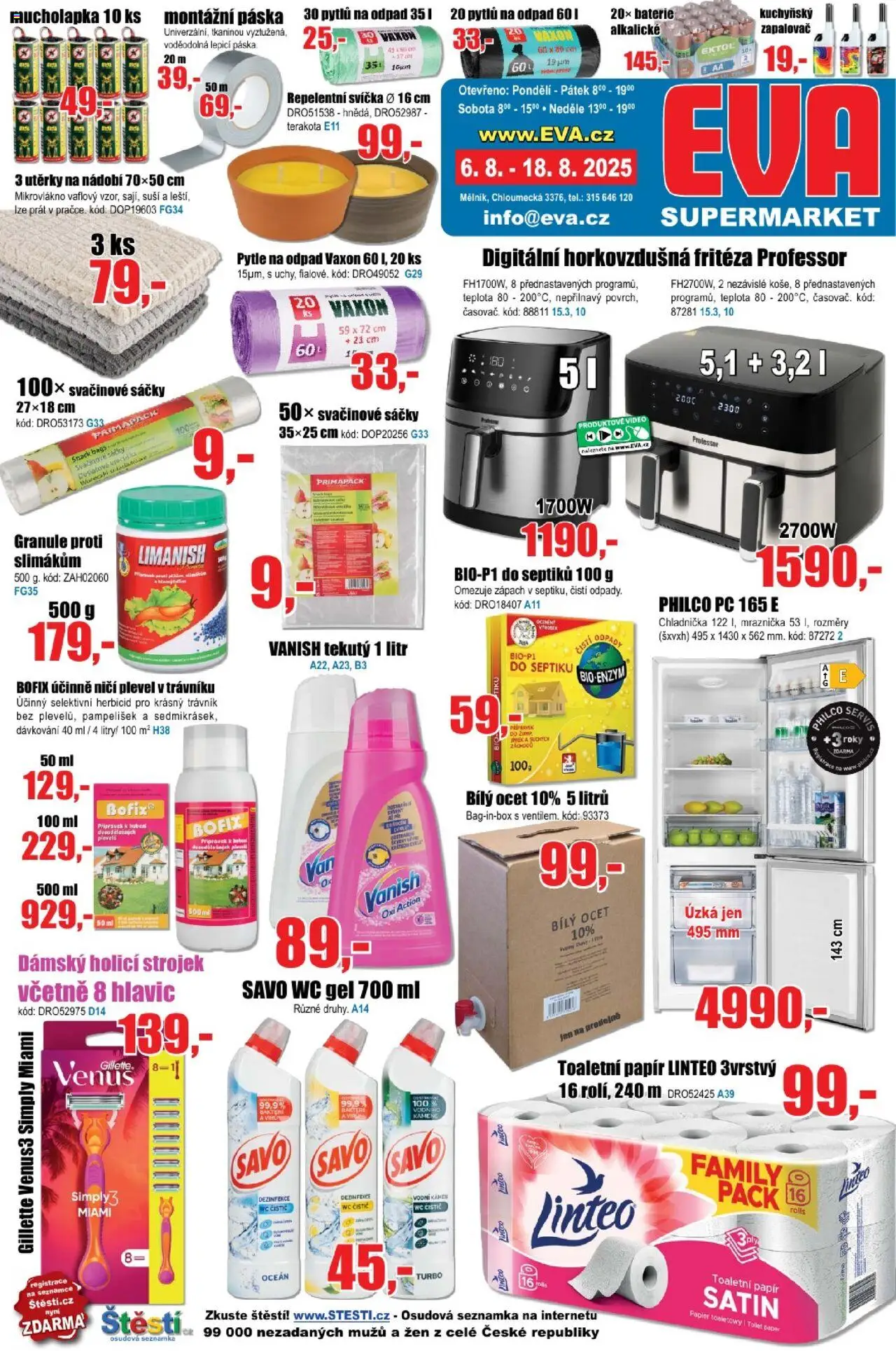 Eva supermarket leták - strana 1- platný od 06.08.2025
