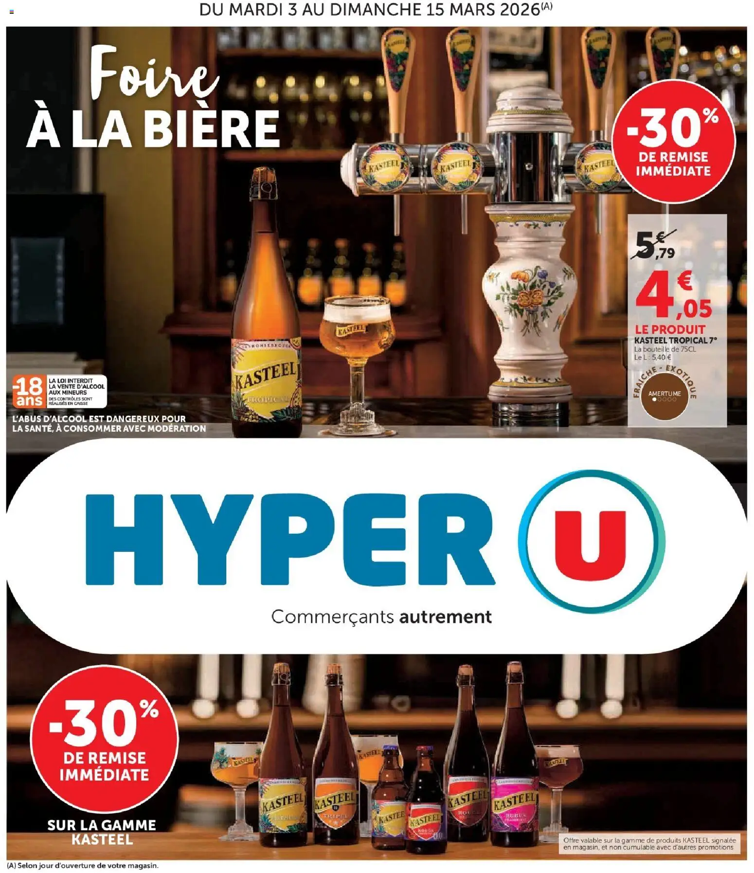 Hyper U - Foire à la bière à prix bas - page 1 - valable à partir du 03/03/2026