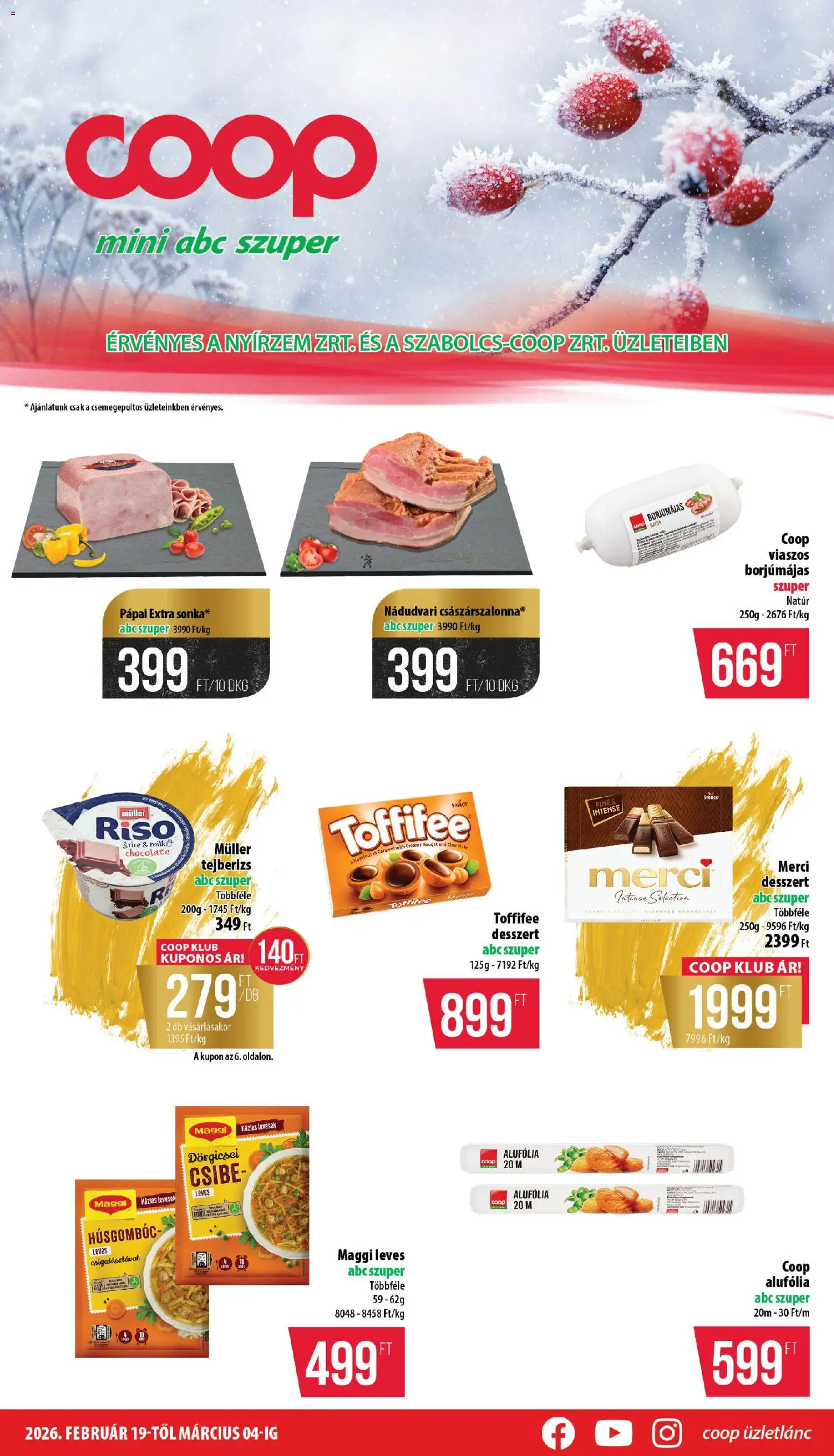 COOP - Mini & Abc & Szuper / Nyírzem - 1oldal - érvényes 2026.02.19.-tól