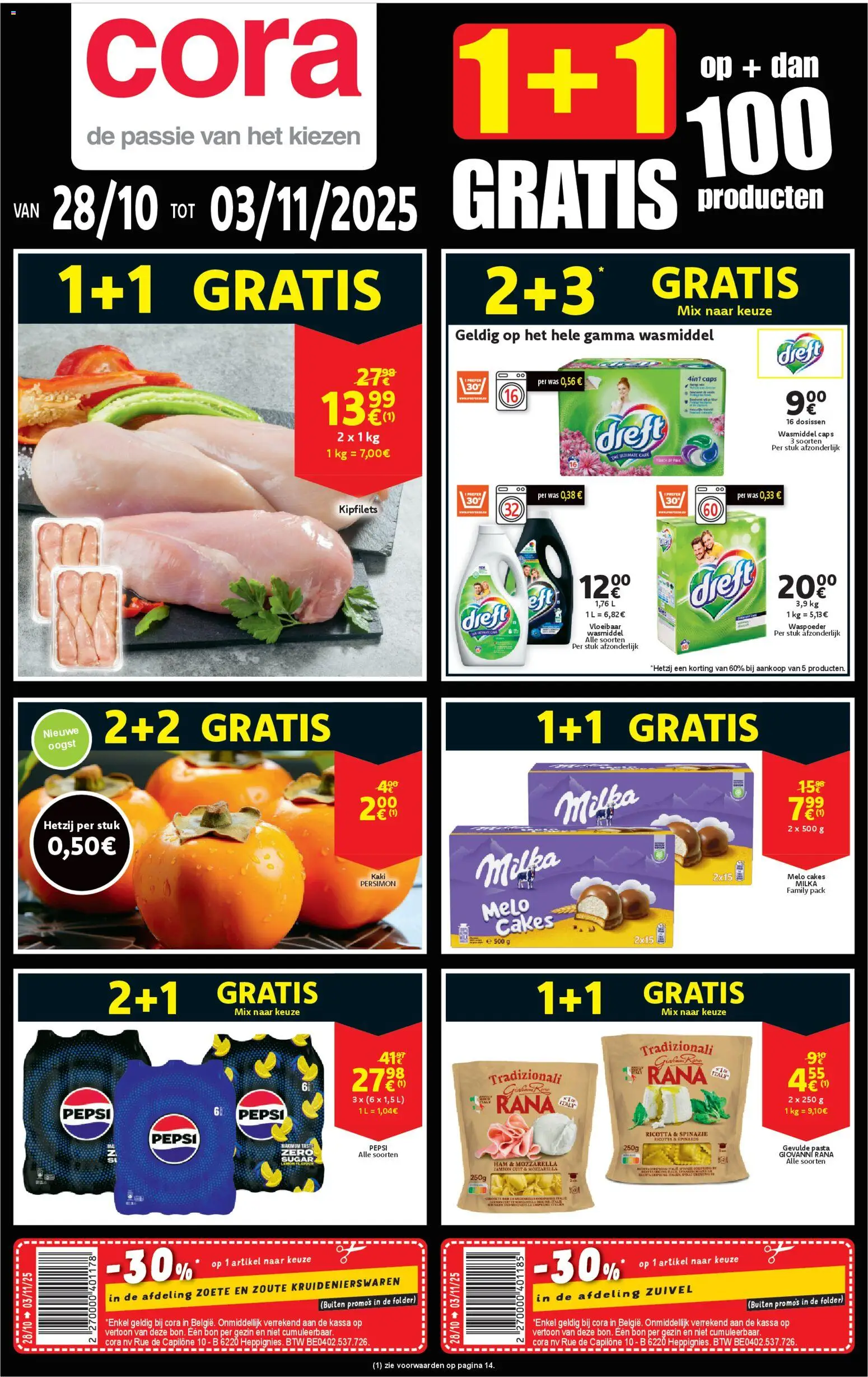 Cora folder week 44 - pagina 1- geldig vanaf 28/10/2025