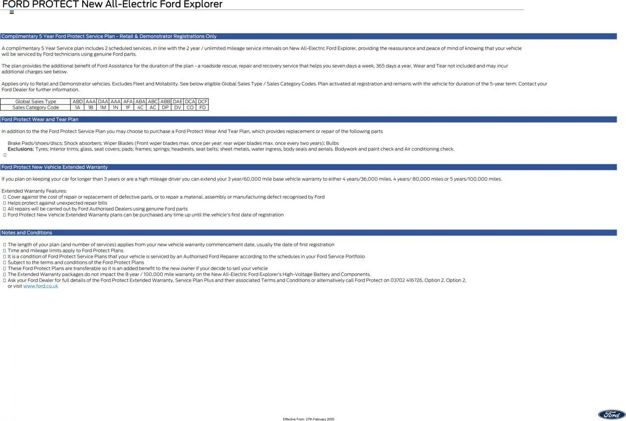Ford - All-Electric Ford Explorer - page 9- valid from 27/02/2025