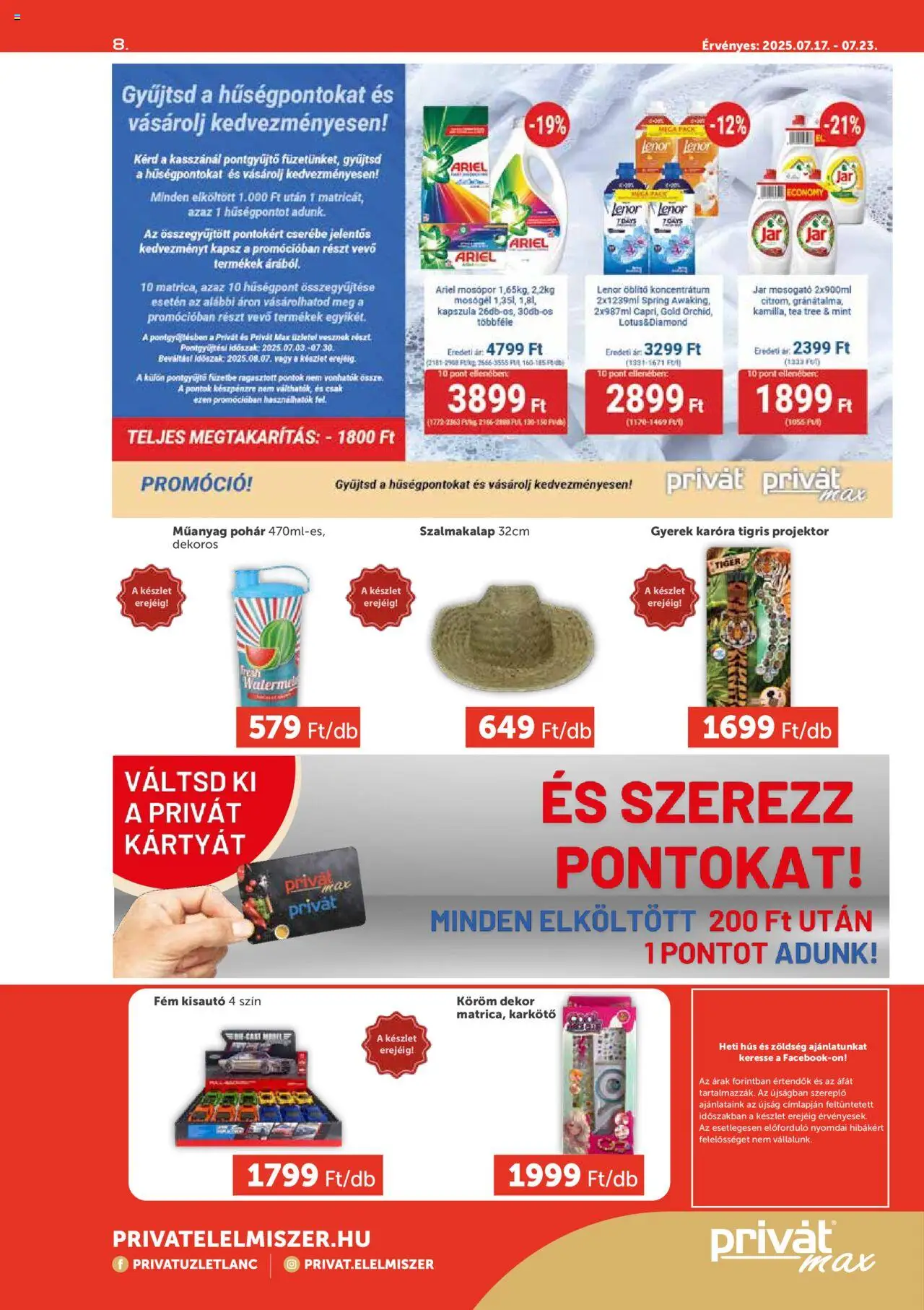 PRIVÁT - Aktuális szórólap MAX - 8oldal - érvényes 2025.07.17.-tól