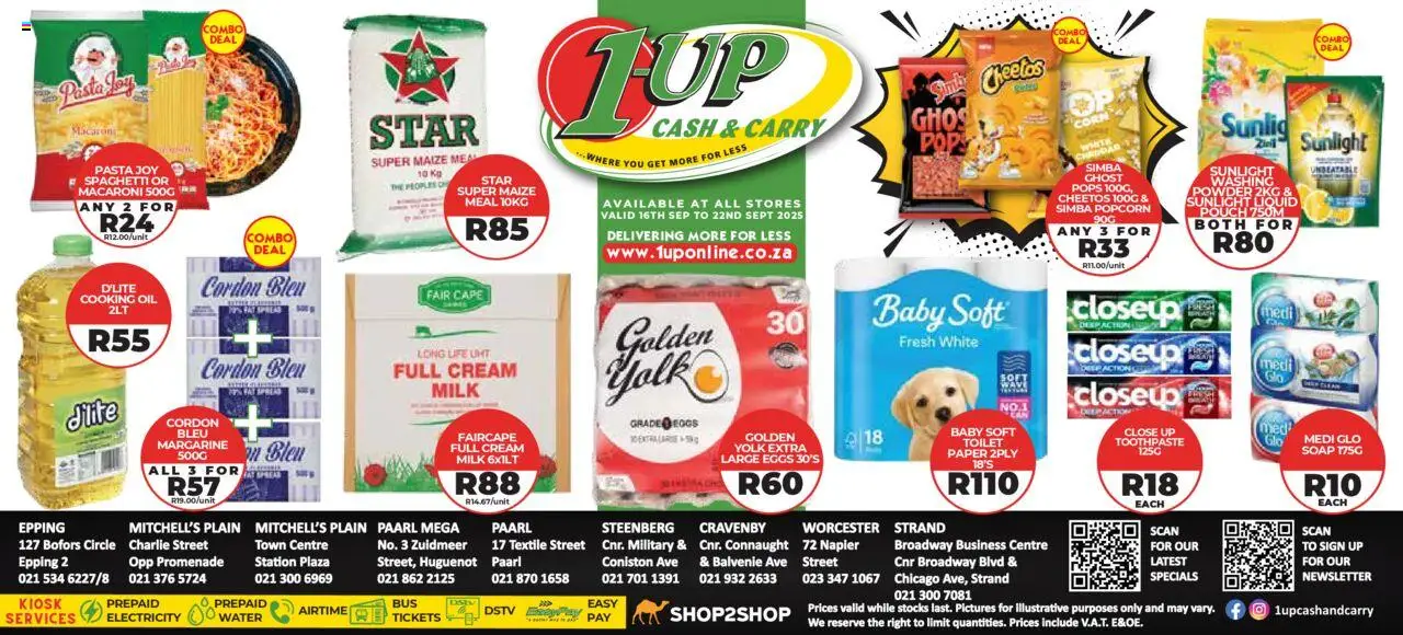 1UP Cash & Carry Specials - page 1- valid from 16/09/2025