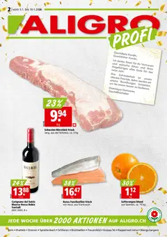 Vorschau Aligro Aktionen Schlieren, Gossau SG, Frauenfeld, Rapperswil-Jona, Sargans, Bern, Brüttisellen, Pratteln, Emmen, Spreitenbach gültig ab 05.01.2026