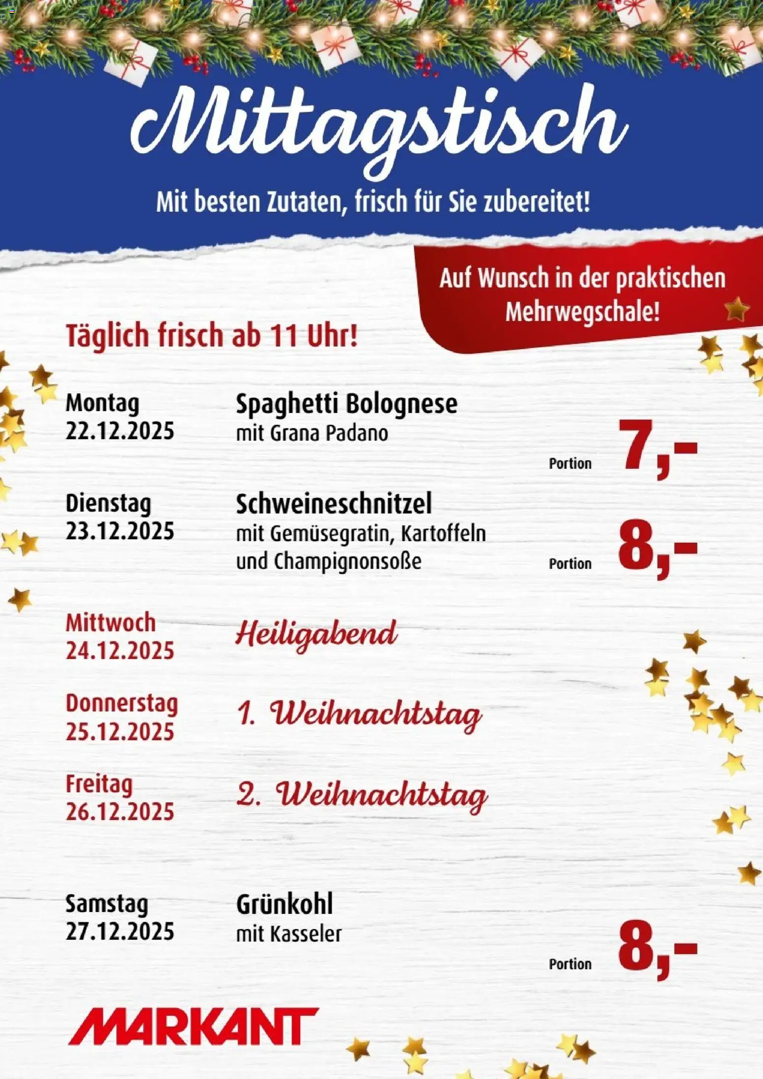 Markant  Mittagstisch - Seite 1 - gültig ab 22.12.2025