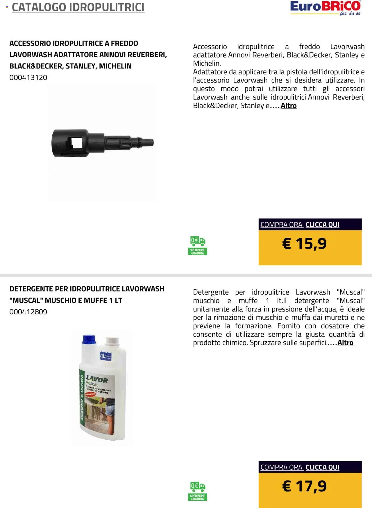 Eurobrico Idropulitrici catalogo - pagina 34 - valido dal 23/07/2025