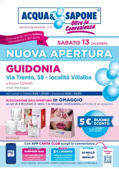 Anteprima Acqua e Sapone Nuova Apertura - Guidonia catalogo valida dal 13/12/2025