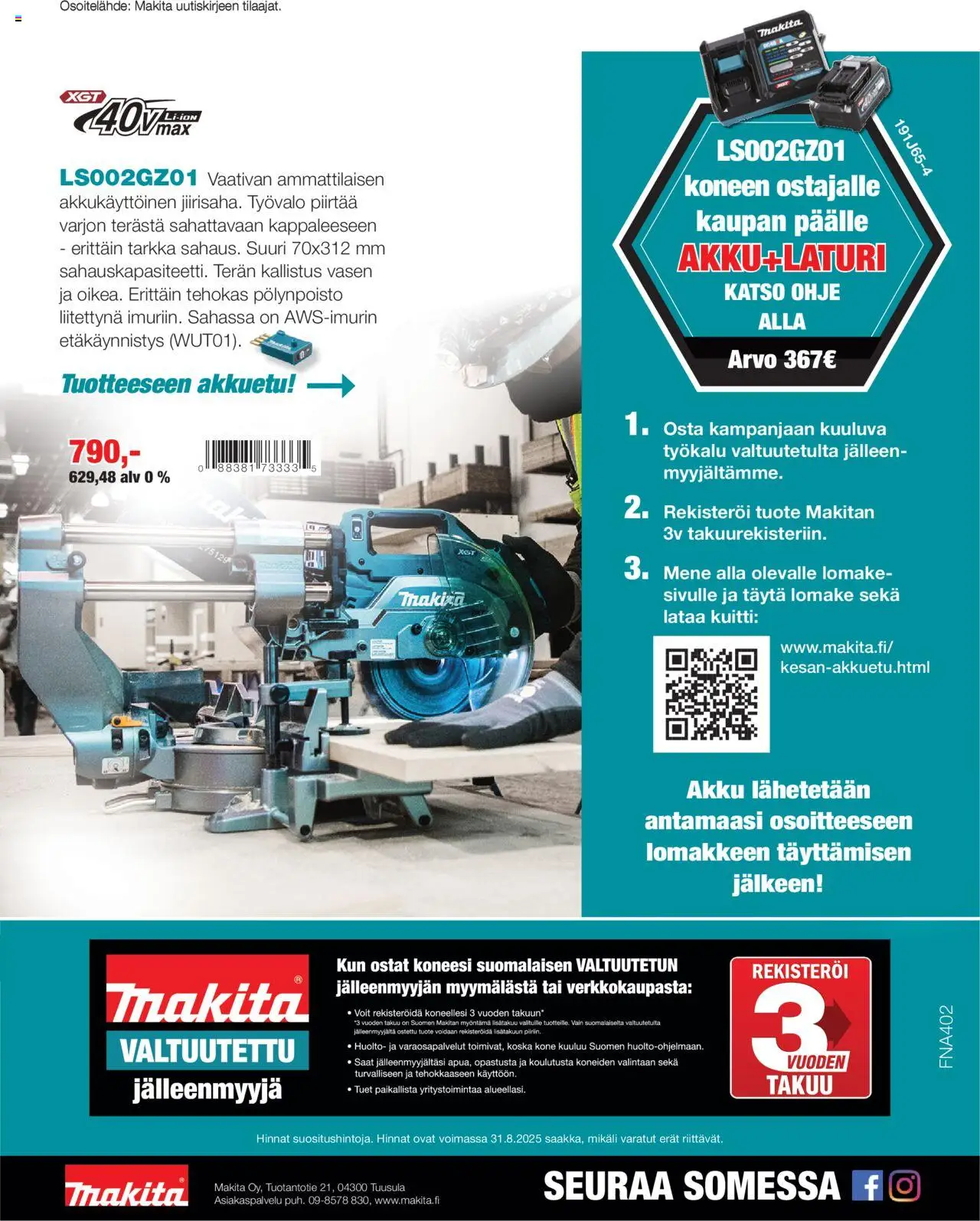 Makita tarjoukset - sivu 12- voimassa alkaen 14/05/2025
