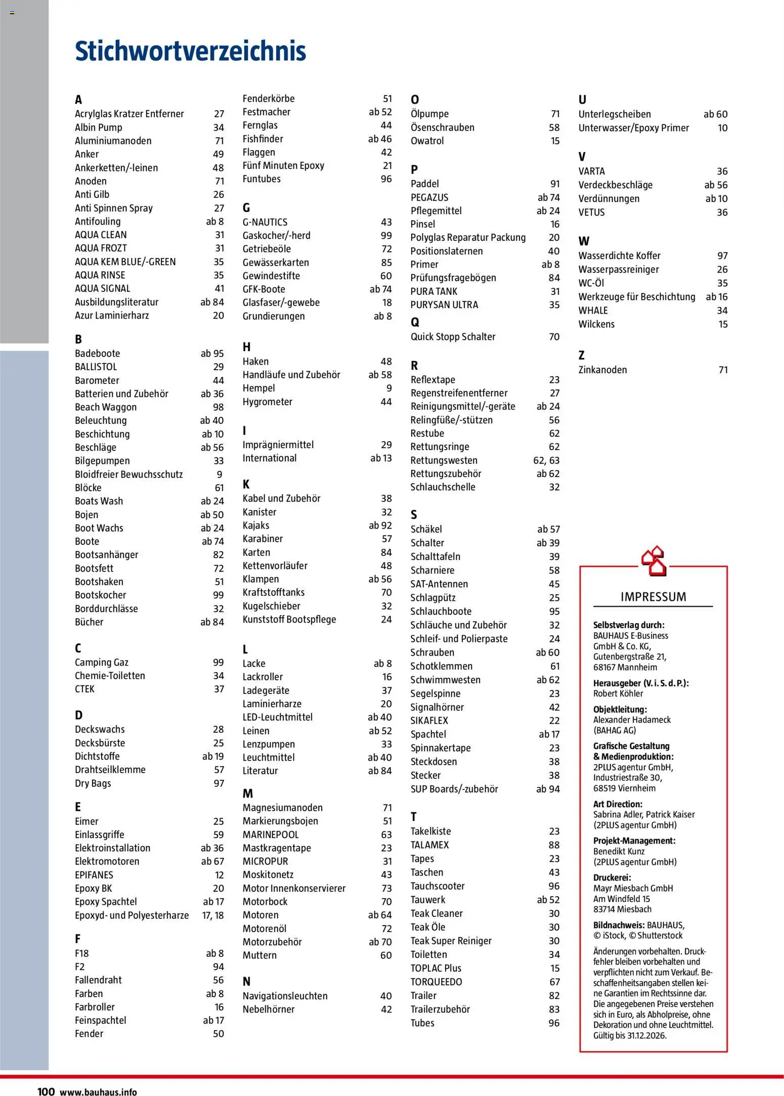 Bauhaus Nautic - page 100- valid from 01.01.2026