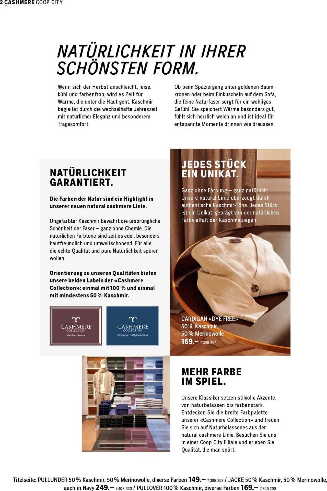 Coop City Aktionen Cashmere Kollektion - page 2- valid from 01.10.2025