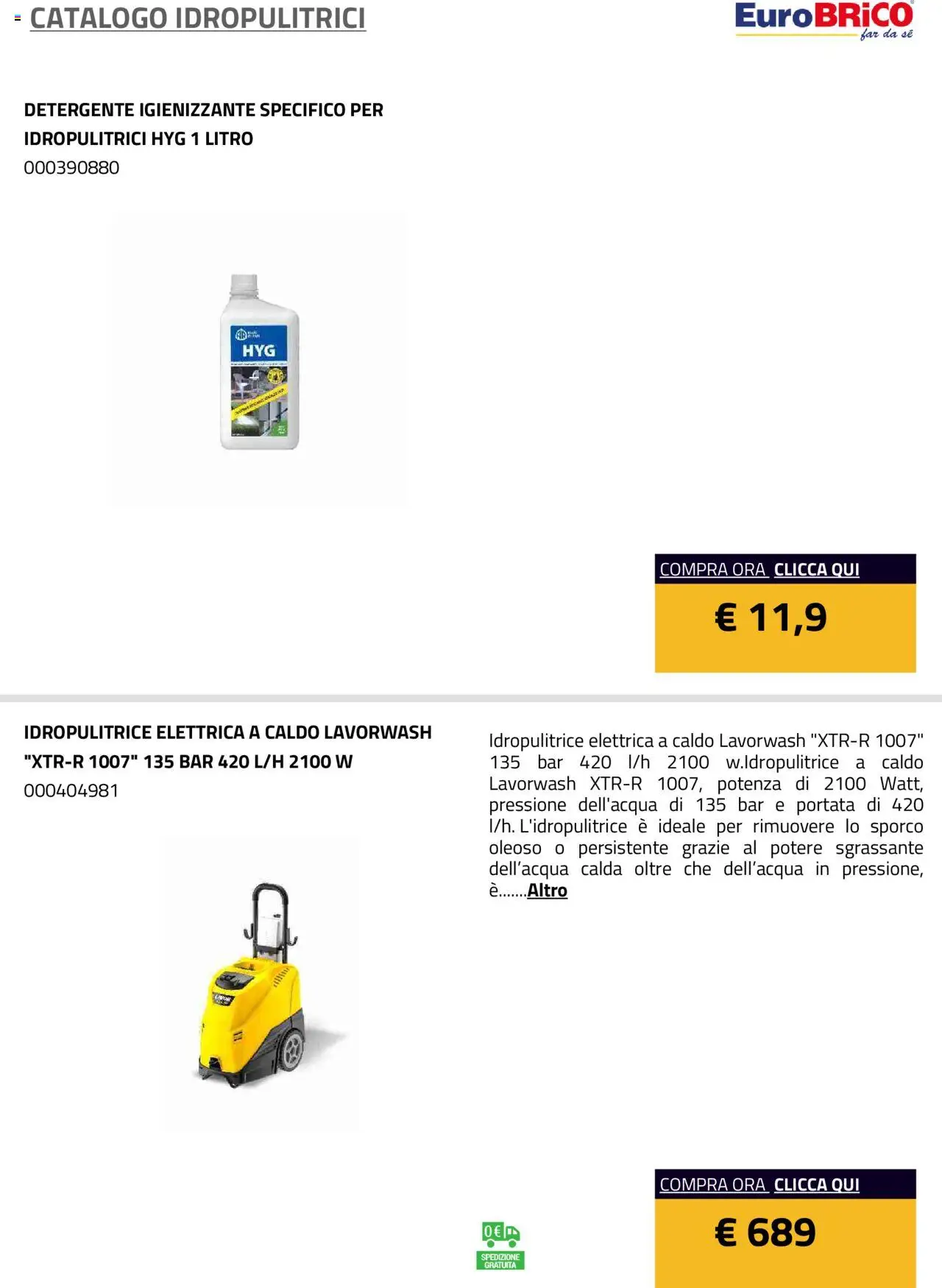 Eurobrico Idropulitrici catalogo - pagina 18 - valido dal 23/07/2025