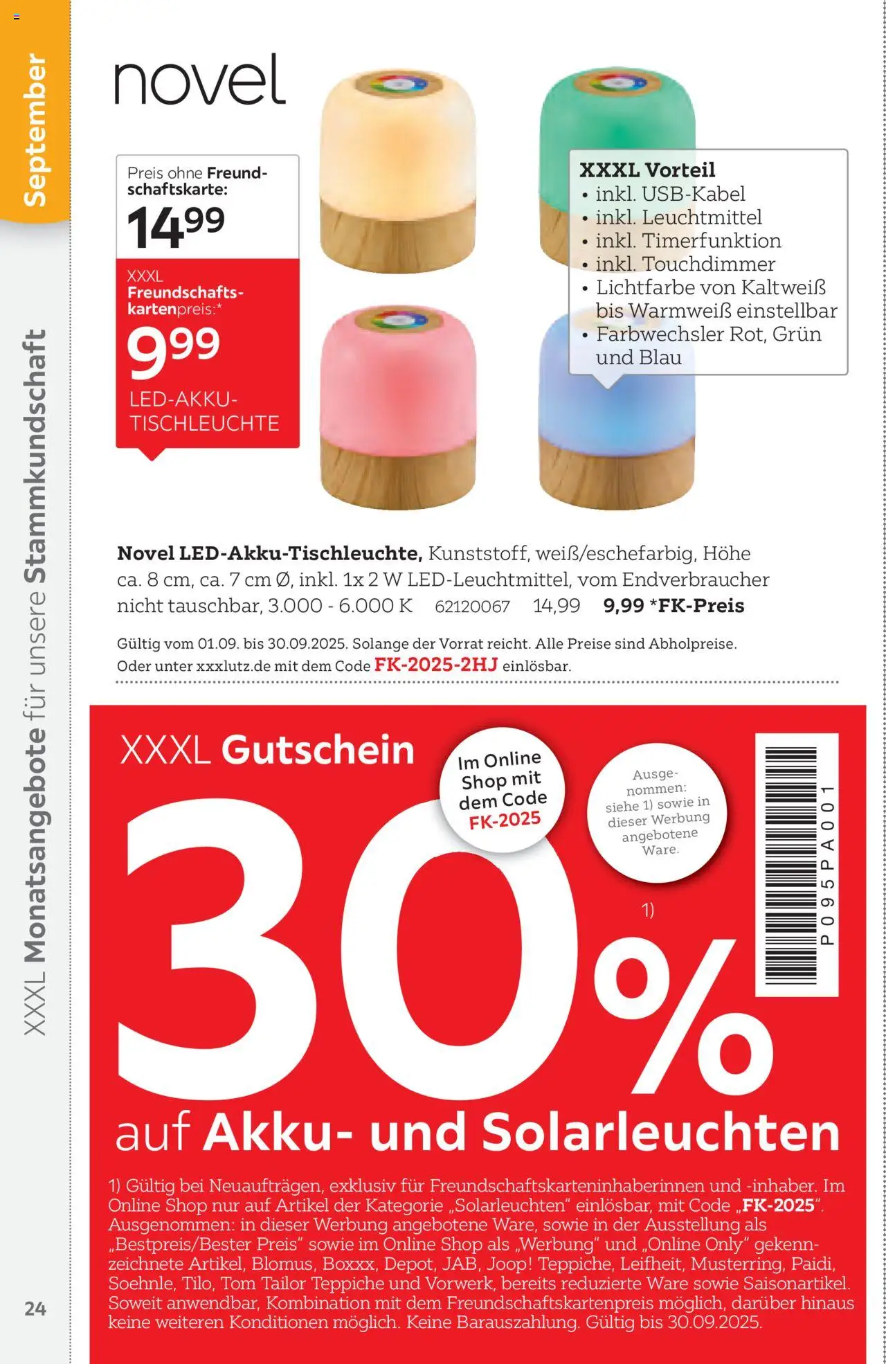 XXXL Lutz Freundschaftskartenjournal - Seite 24 - gültig ab 01.08.2025