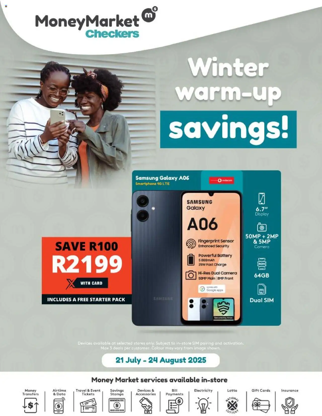 Checkers - Money Market July Month-End Promotion - page 1- valid from 21/07/2025