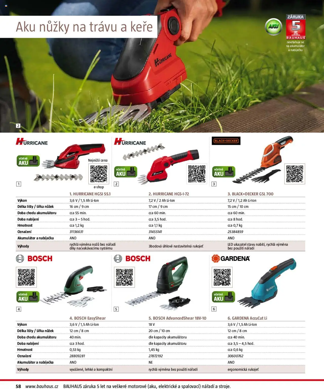 Bauhaus katalog Zahradní technika - strana 58- platný od 01.04.2025