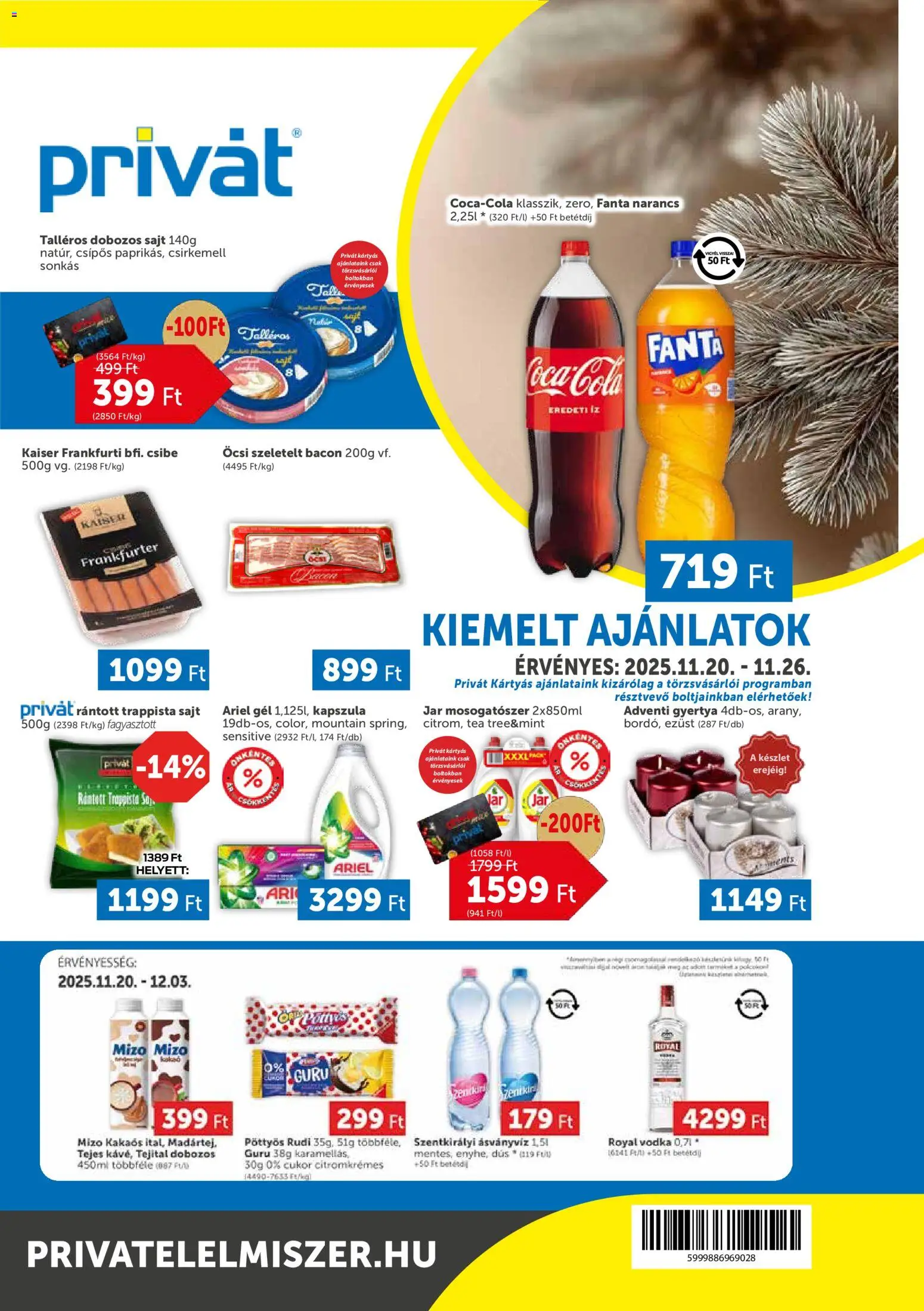 PRIVÁT Akciós újság - 1oldal - érvényes 2025.11.20.-tól