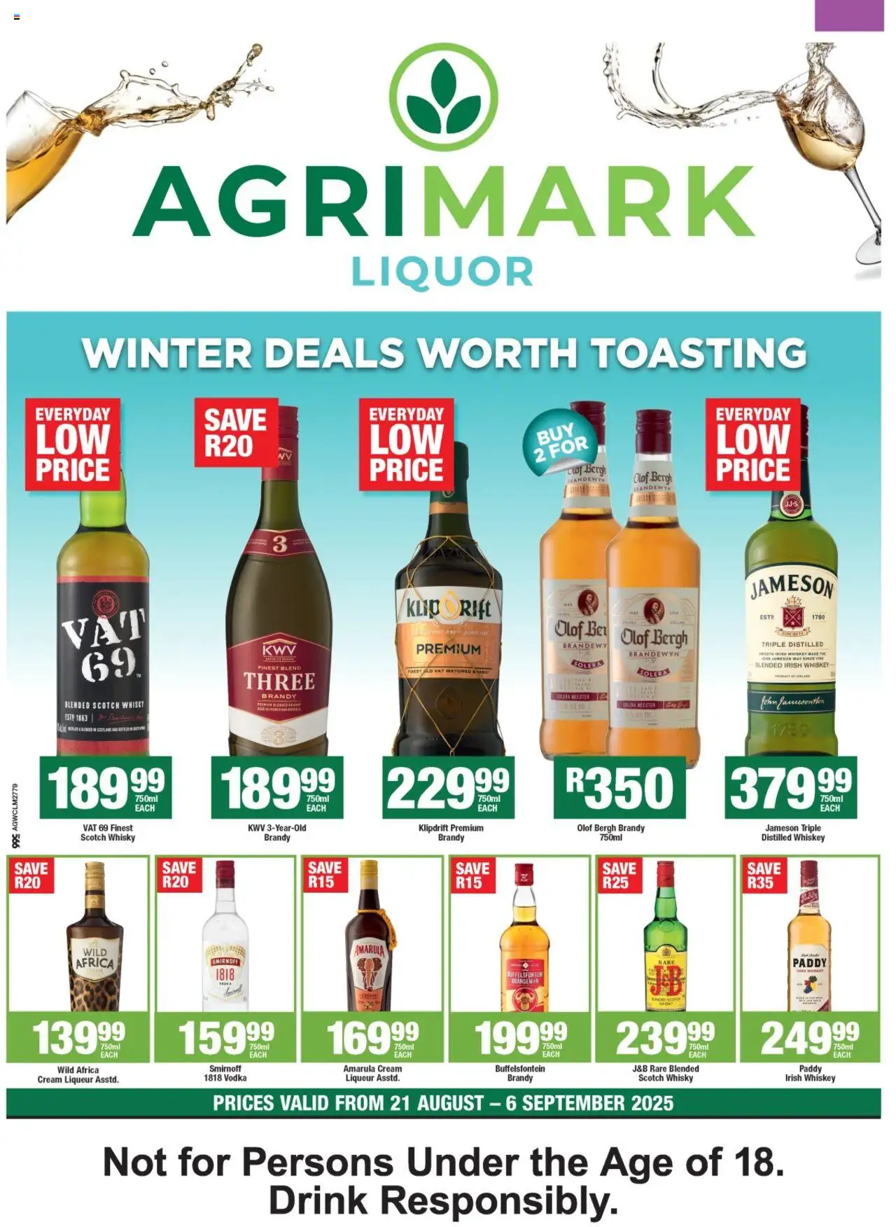 Agrimark Liquor August End Of Month Promotion - page 1- valid from 21/08/2025