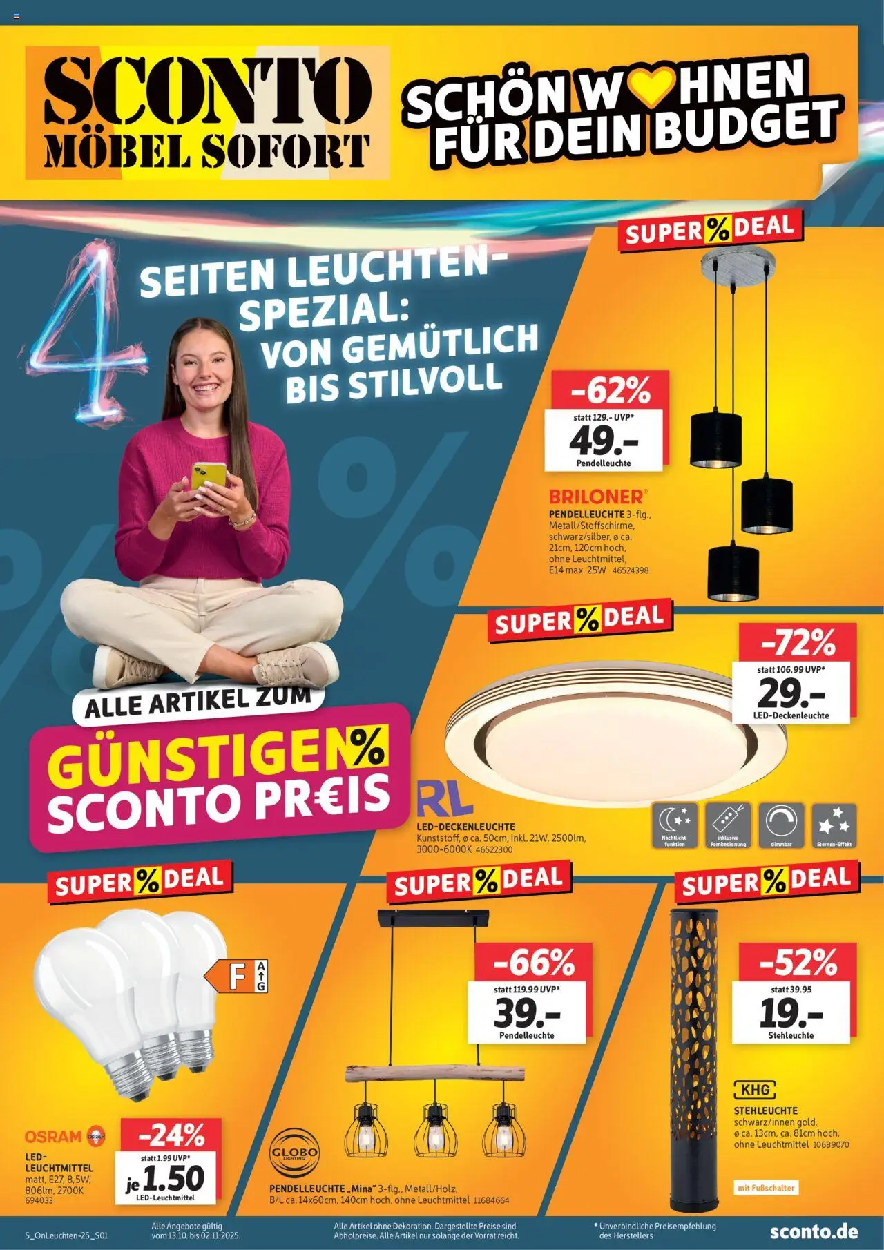 Sconto Leuchten     - Seite 1 - gültig ab 13.10.2025