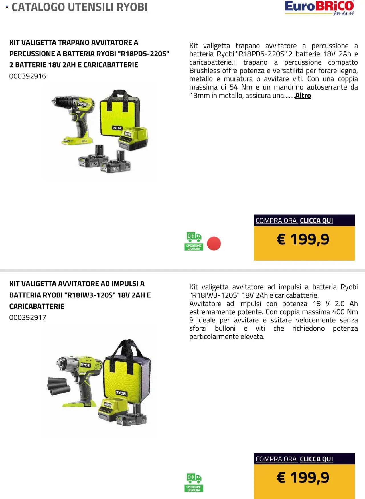 Eurobrico Utensili Ryobi catalogo - pagina 12 - valido dal 23/07/2025