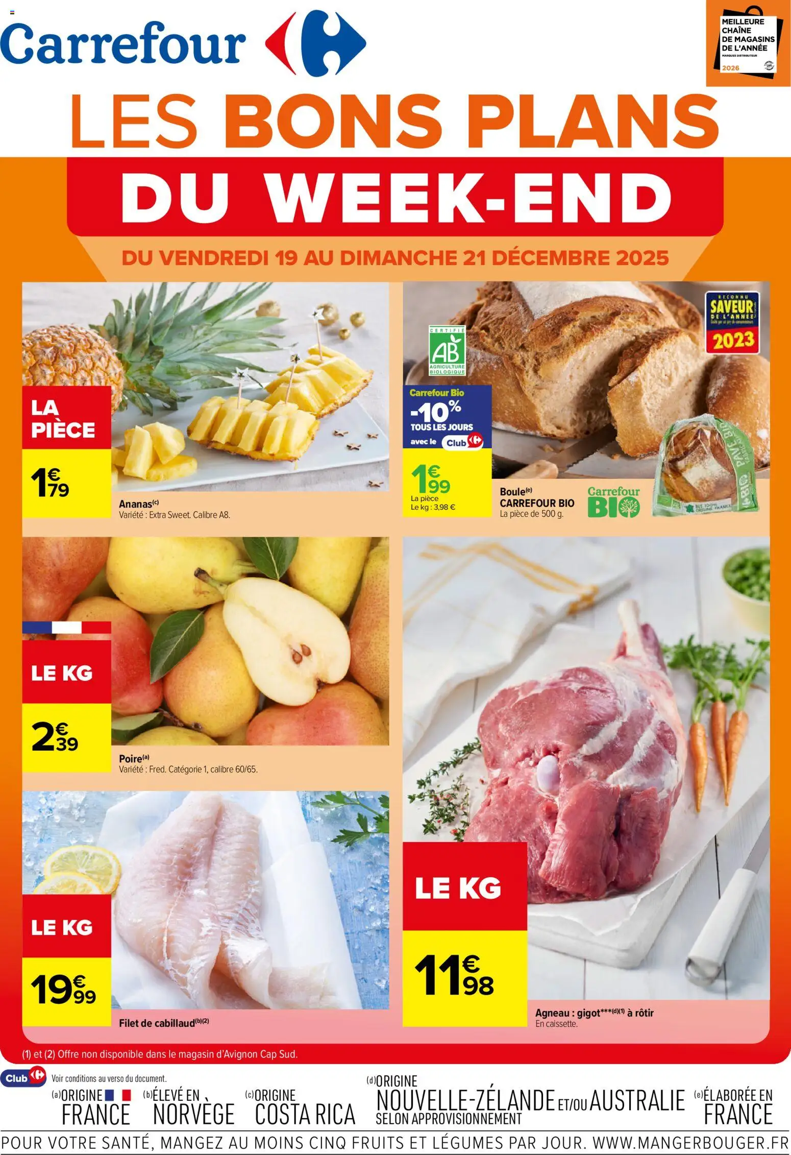 Carrefour Les bons plans du week-end - page 1 - valable à partir du 19/12/2025