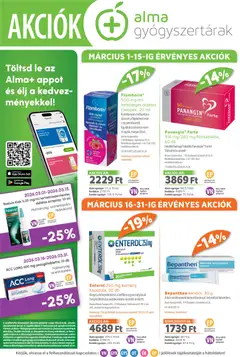 Előnézet Alma Gyógyszertárak akciós újság érvényes 2026.03.01.-tól