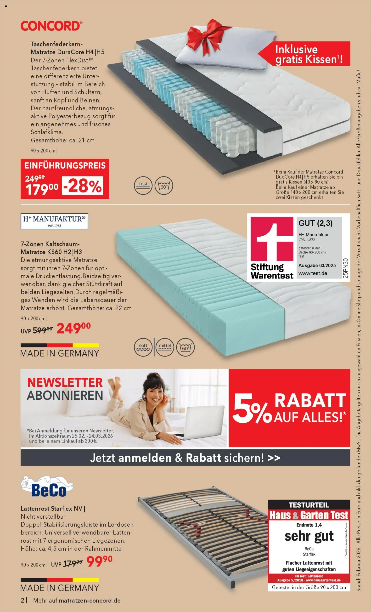 Matratzen Concord Prospekt - Seite 2 - gültig ab 25.02.2026