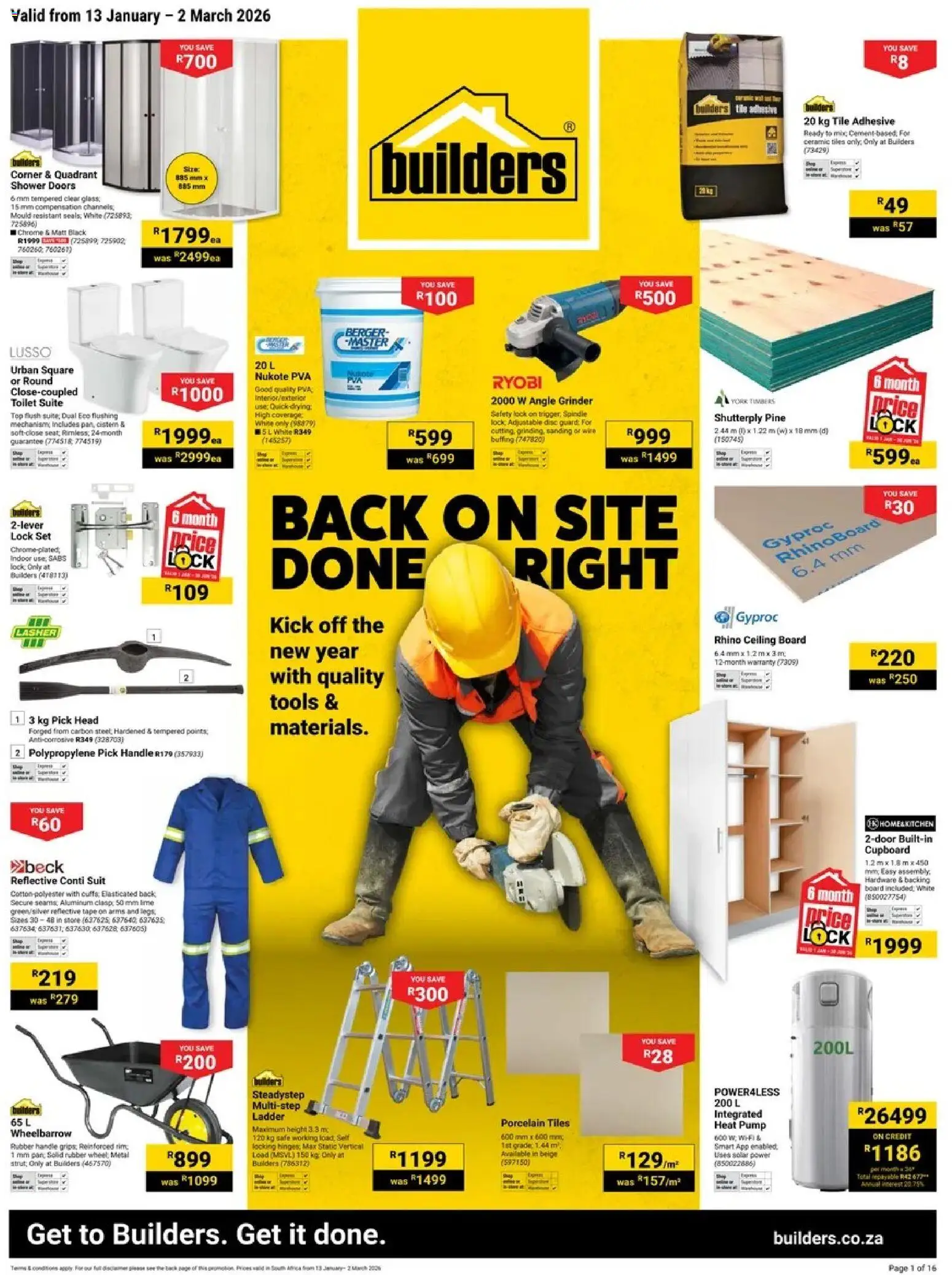 Builders - Back On Site Done Right - page 1- valid from 13/01/2026