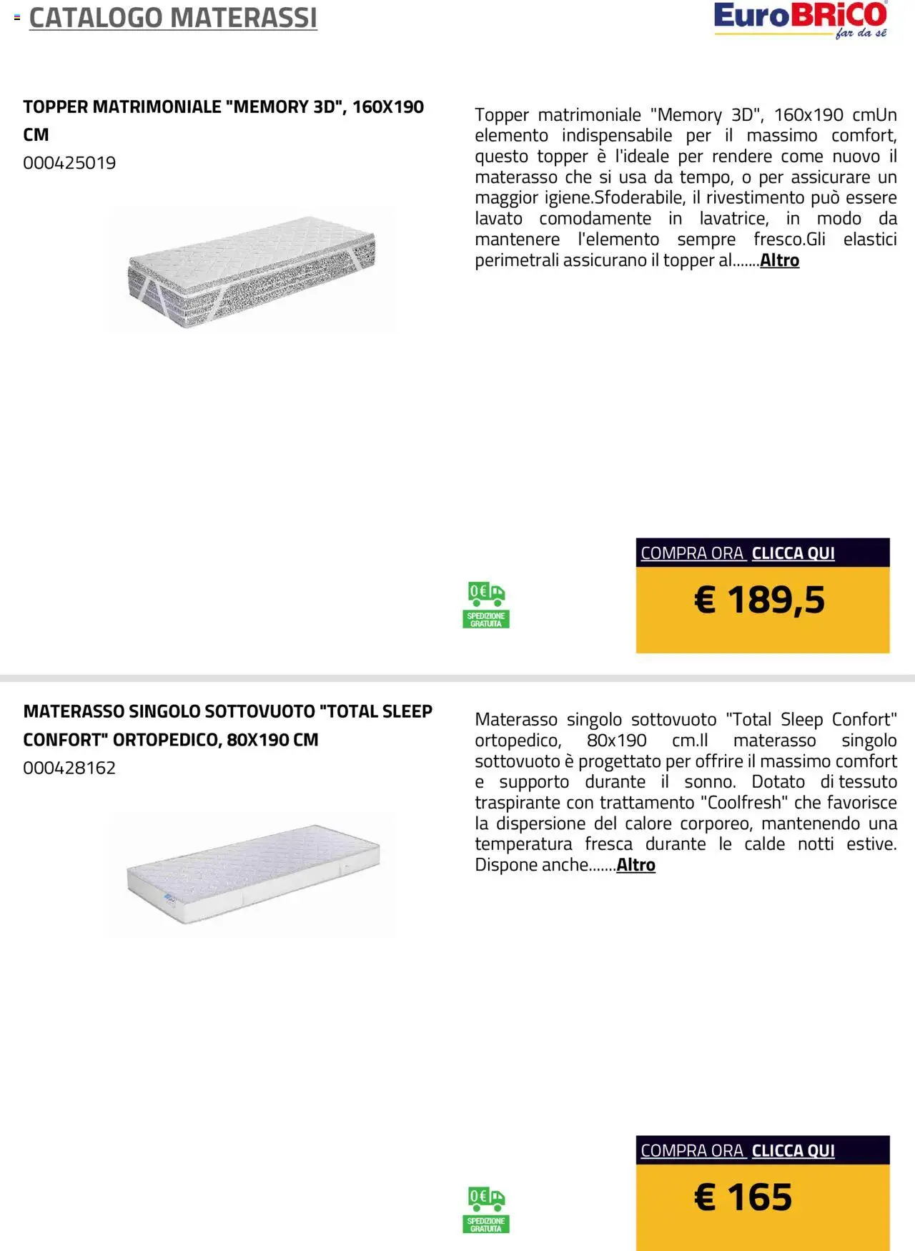Eurobrico Materassi catalogo - pagina 14 - valido dal 23/07/2025
