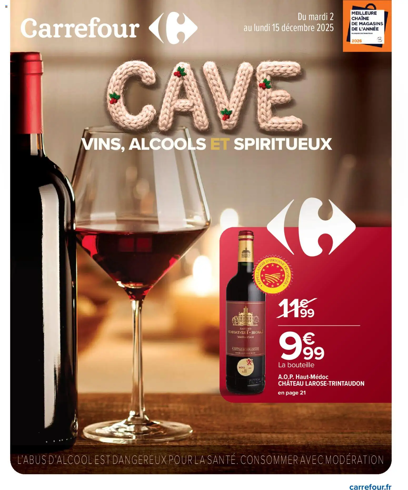 Carrefour Cave: vins, alcools et spiritueux  - page 1 - valable à partir du 02/12/2025