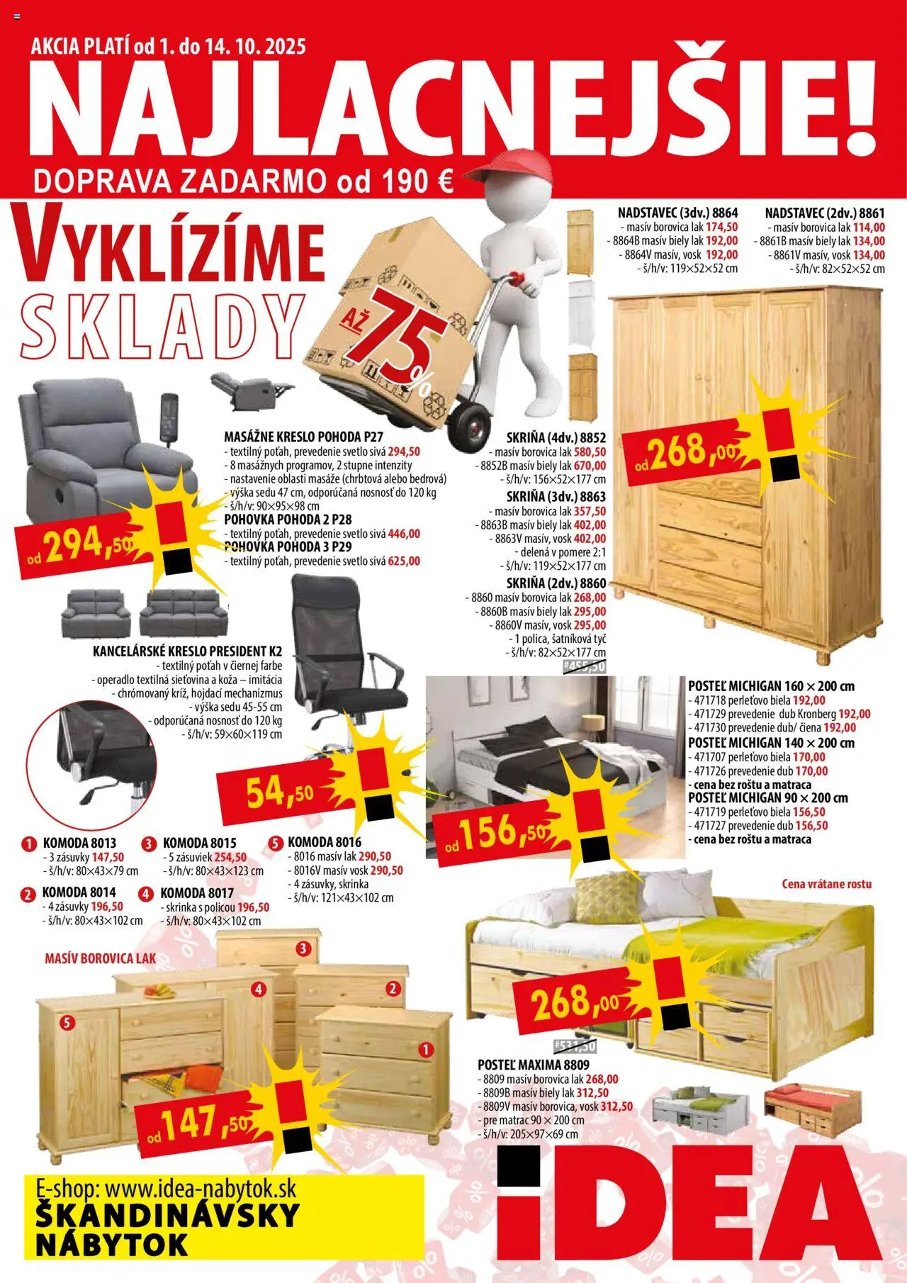 IDEA nábytok leták - strana 1- platný od 01.10.2025