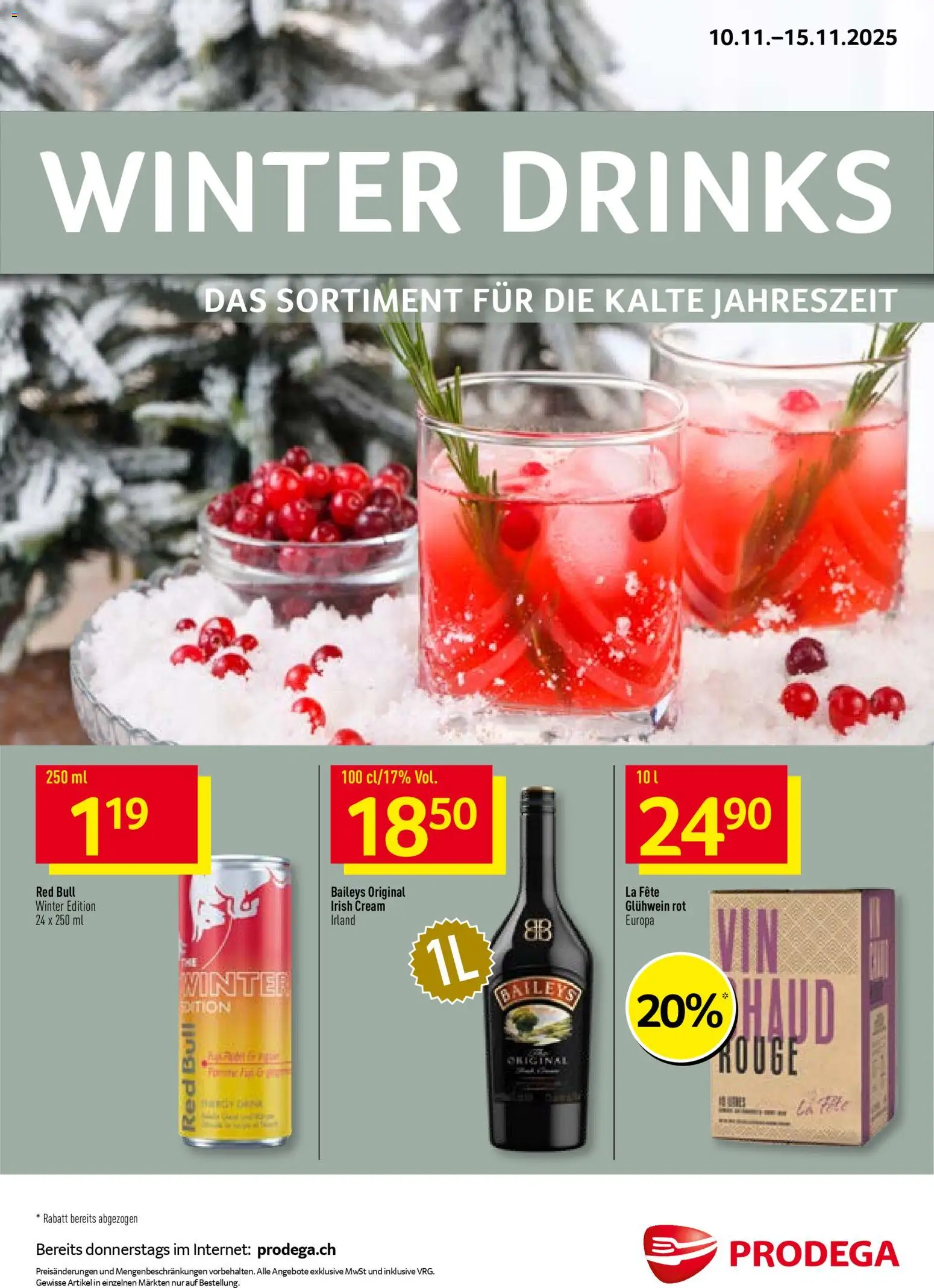 Prodega Aktionen Winter Drinks - Seite 1- gültig ab 10.11.2025