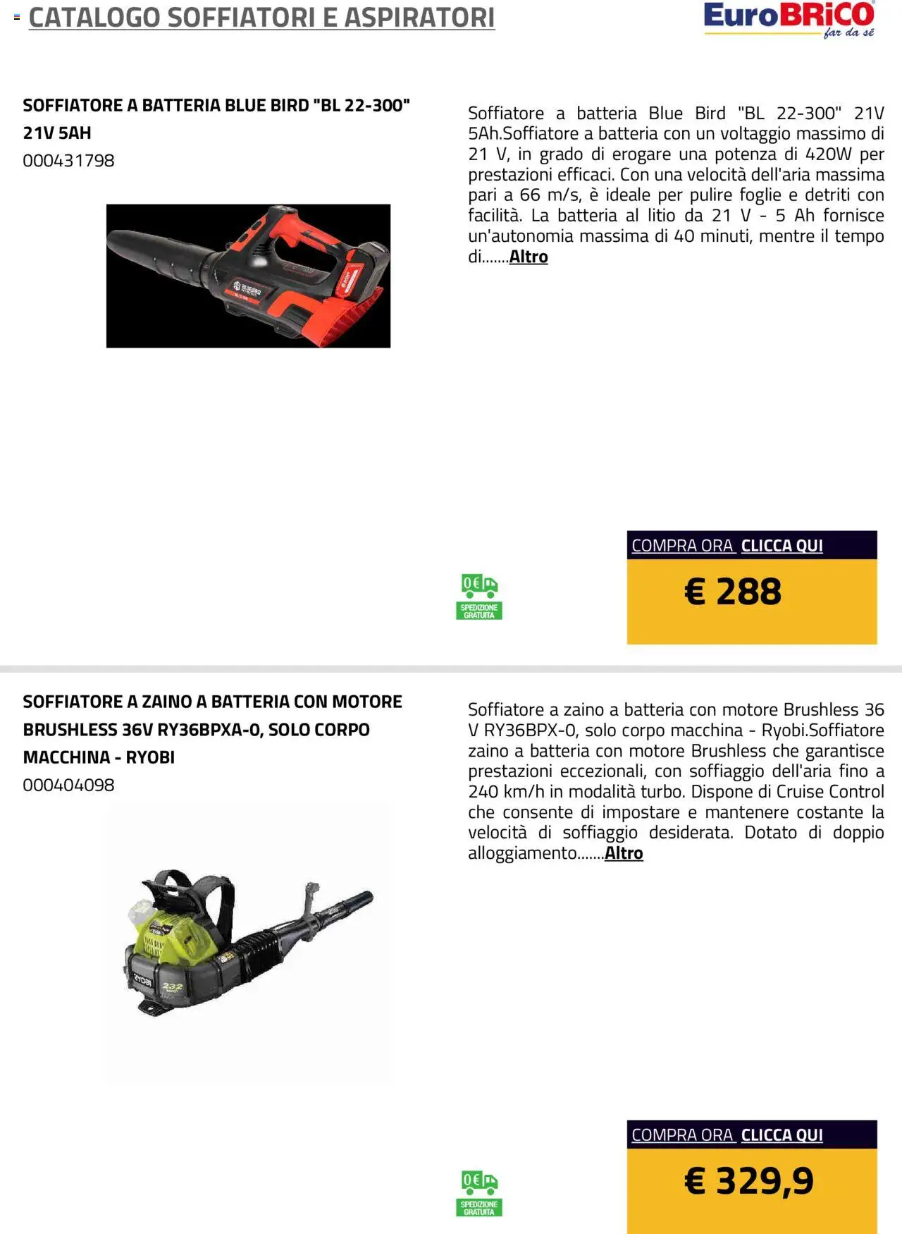 Eurobrico Soffiatori e Aspiratori catalogo - pagina 2 - valido dal 23/07/2025