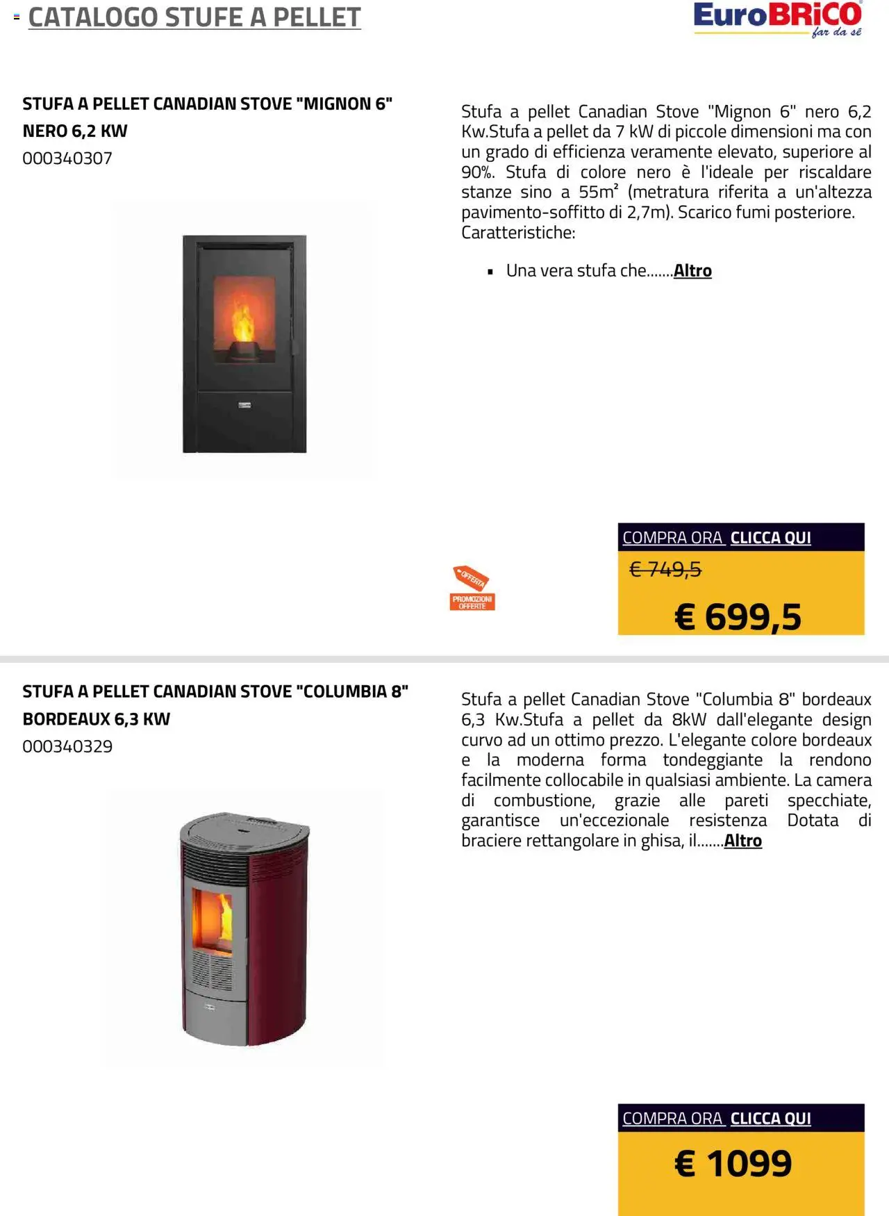 Eurobrico Stufe a Pellet catalogo - pagina 6 - valido dal 23/07/2025