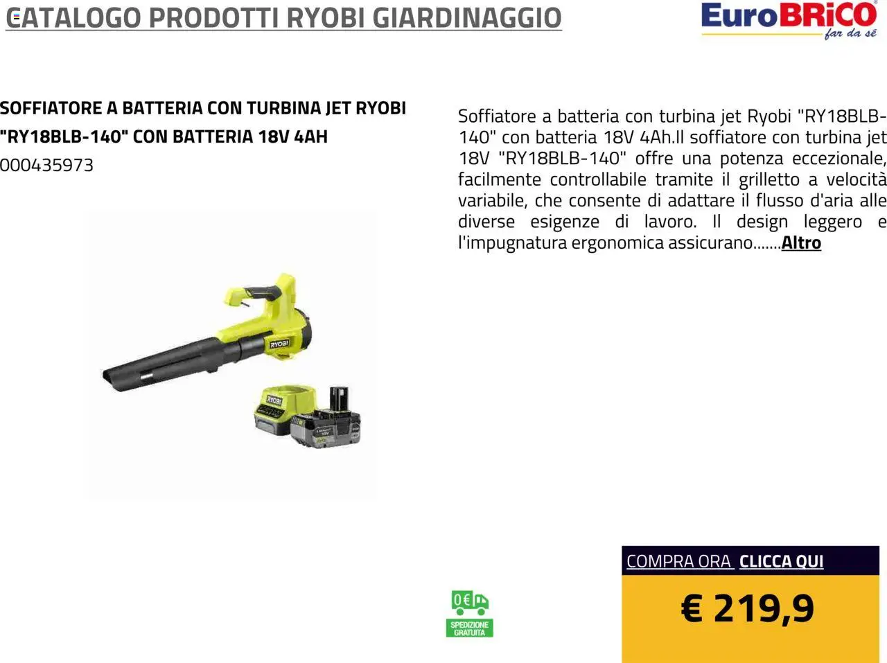 Eurobrico Prodotti Ryobi Giardinaggio catalogo - pagina 61 - valido dal 23/07/2025