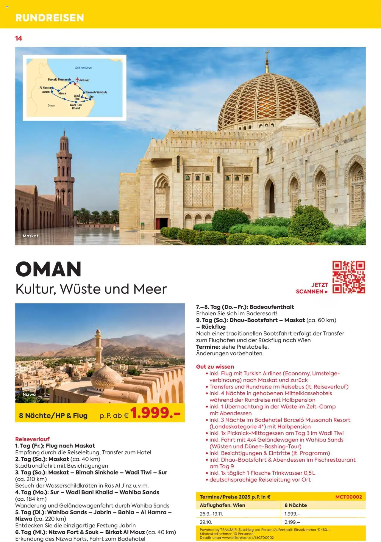 Billa Kreuzfahrten Rundreisen Erlebnisreisen 5/6 2025 - page 14- valid from 03.06.2025