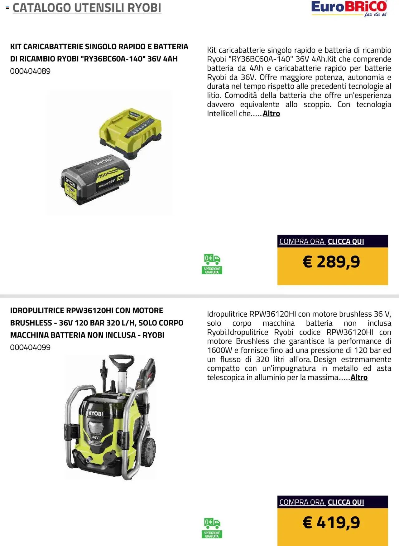 Eurobrico Utensili Ryobi catalogo - pagina 37 - valido dal 23/07/2025