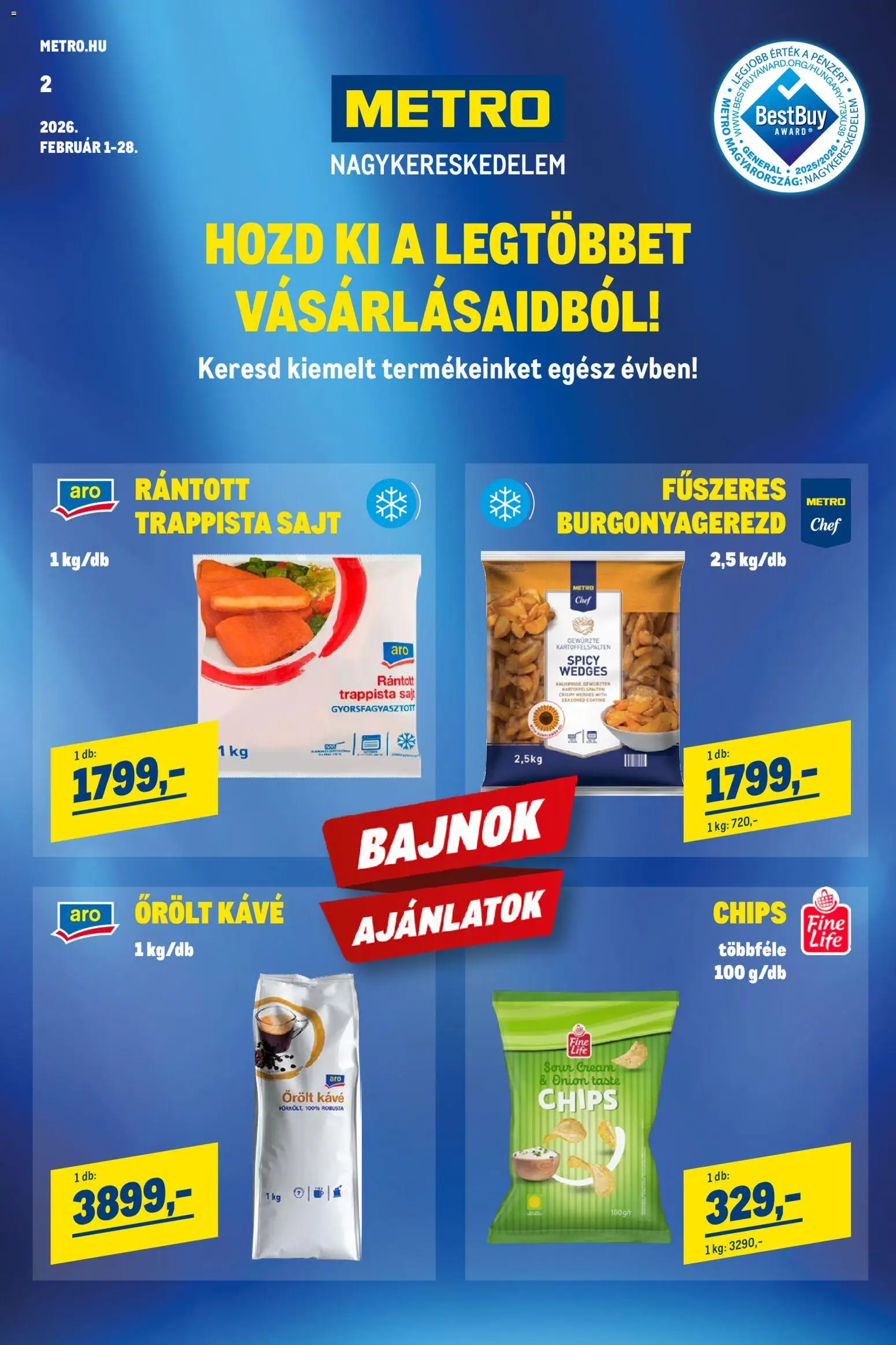 Metro - Élelmiszer és Szezonális katalógus 2026/02 - 1oldal - érvényes 2026.02.01.-tól