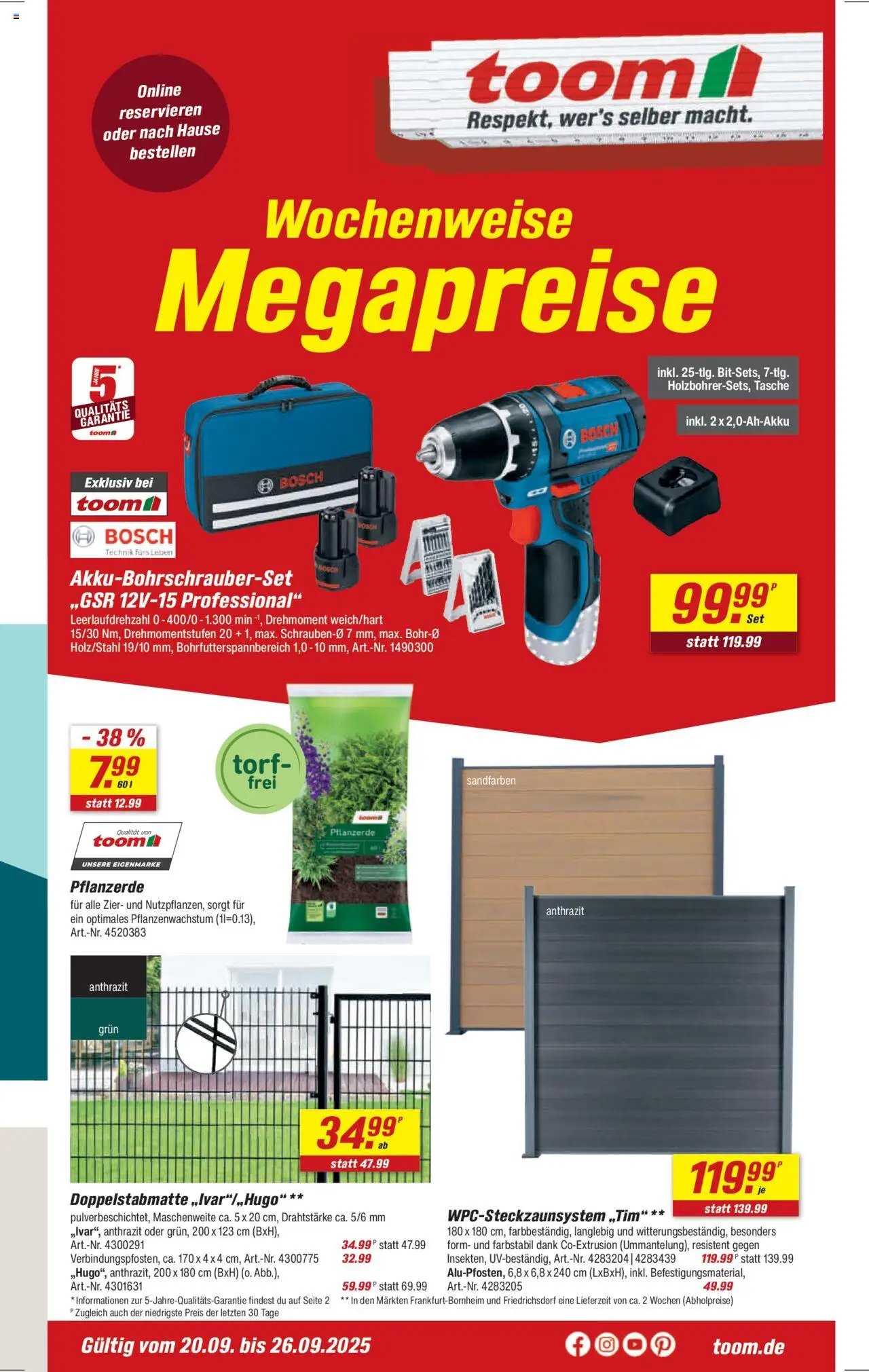 Toom Baumarkt - Prospekt - Seite 1 - gültig ab 20.09.2025