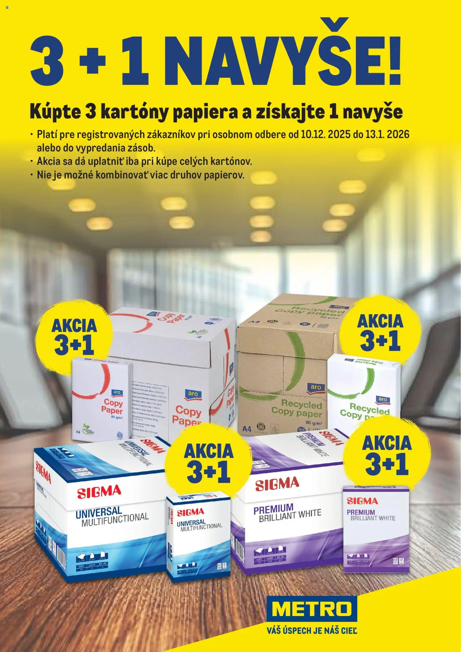 Metro 3+1 Kúpte 3 kartóny papiera a získajte 1 navyše - strana 1- platný od 10.12.2025