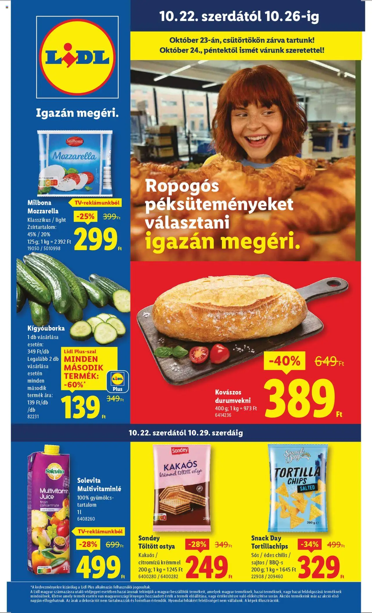 Lidl Akciós újság - 1oldal - érvényes 2025.10.22.-tól