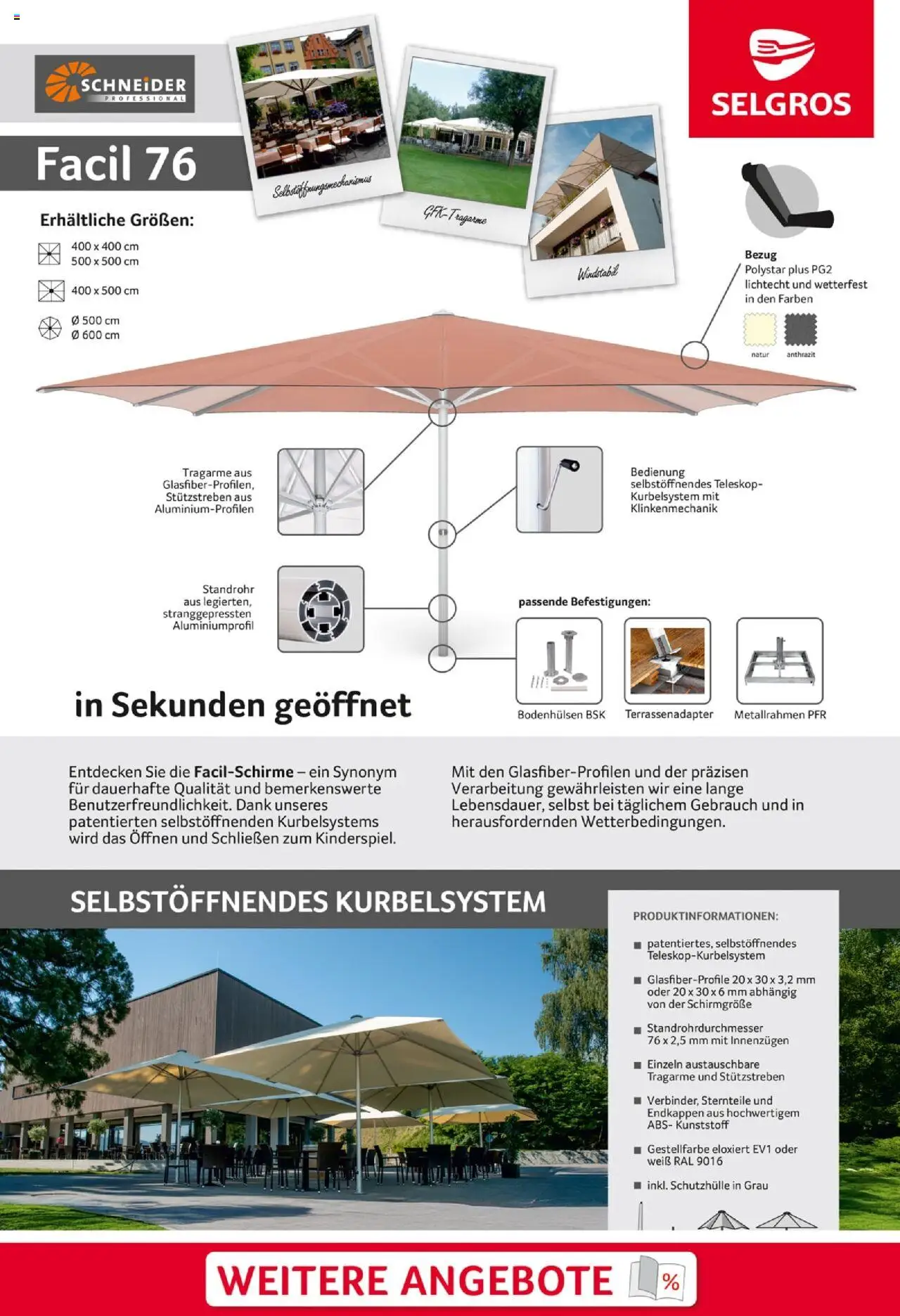 Selgros Schneider Professional - Schirme - Seite 1 - gültig ab 18.03.2025