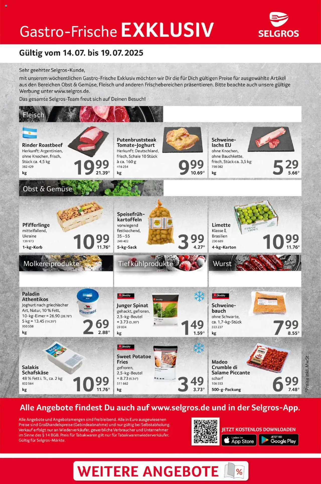 Selgros Gastro Angebote - Seite 1 - gültig ab 14.07.2025